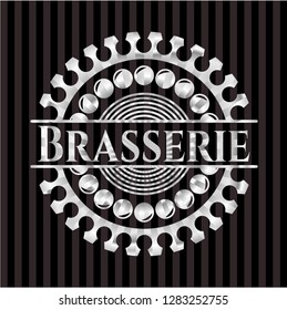 Brasserie silver shiny badge