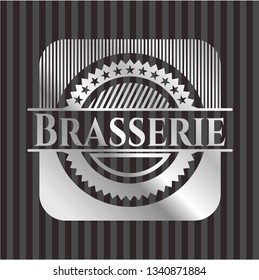 Brasserie silver shiny badge