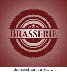 Brasserie vintage red emblem