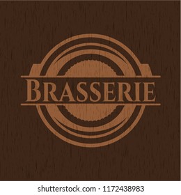 Brasserie vintage wooden emblem