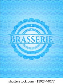 Brasserie water wave representation emblem. Vector Illustration. Detailed.