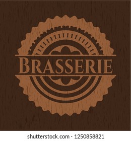Brasserie wood icon or emblem