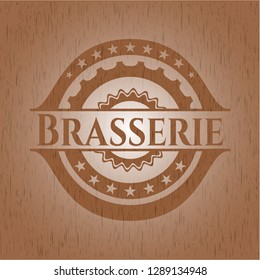 Brasserie wood icon or emblem