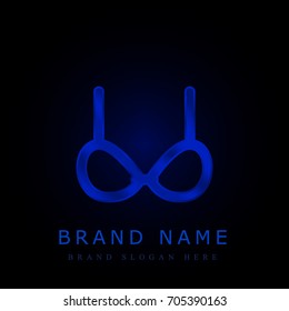 Brassiere blue chromium metallic logo