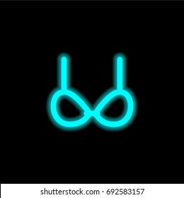 Brassiere blue glowing neon ui ux icon. Glowing sign logo vector