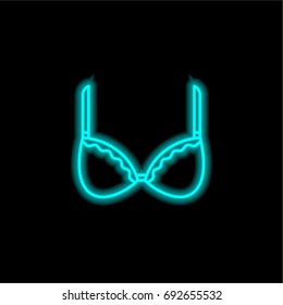 Brassiere blue glowing neon ui ux icon. Glowing sign logo vector