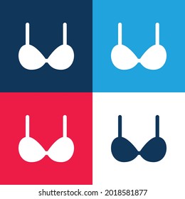 Brassiere blue and red four color minimal icon set