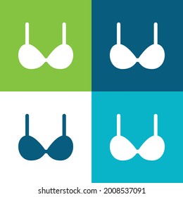 Brassiere Flat four color minimal icon set