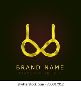 Brassiere golden metallic logo