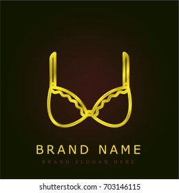 Brassiere golden metallic logo