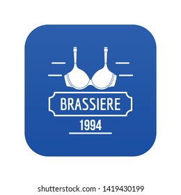 Brassiere icon blue vector isolated on white background