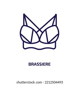 brassiere icon from clothes collection. Thin linear brassiere, lingerie, bra outline icon isolated on white background. Line vector brassiere sign, symbol for web and mobile