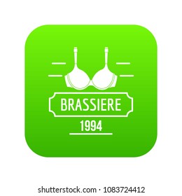 Brassiere icon green vector isolated on white background