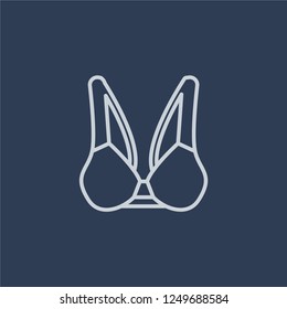 Brassiere icon. Brassiere linear design concept from Clothes collection. Simple element vector illustration on dark blue background.