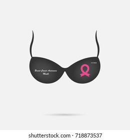 Brassiere icon.Breast Cancer October Awareness Month Campaign Background.Women health vector design.Breast cancer awareness logo design.Breast cancer awareness month icon.Vector illustration