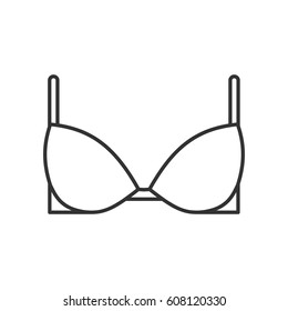 Brassiere linear icon. Thin line illustration. Bra contour symbol. Vector isolated outline drawing