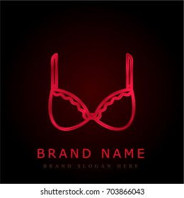 Brassiere red chromium metallic logo