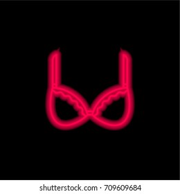 Brassiere red glowing neon ui ux icon. Glowing sign logo vector