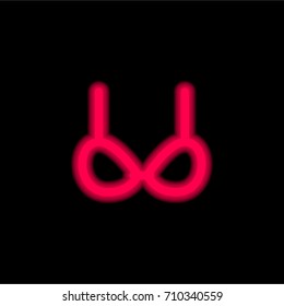 Brassiere red glowing neon ui ux icon. Glowing sign logo vector