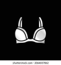 Icono metálico plateado brassiere