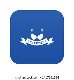 Brassiere summer icon blue vector isolated on white background