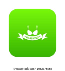 Brassiere summer icon green vector isolated on white background