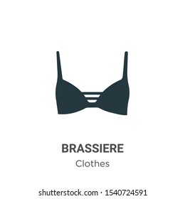 Brassiere vector icon on white background. Flat vector brassiere icon symbol sign from modern clothes collection for mobile concept and web apps design.