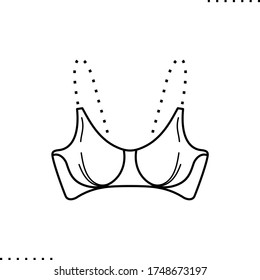 brassiere vector icon in outlines