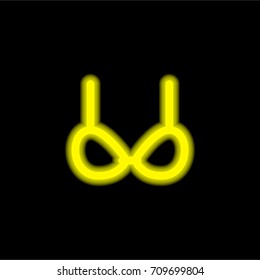 Brassiere yellow glowing neon ui ux icon. Glowing sign logo vector