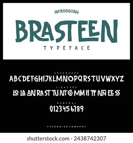 Brasteen Typeface. Cartoon Playfull font display for your logo, poster, flyer, invitation. etc.