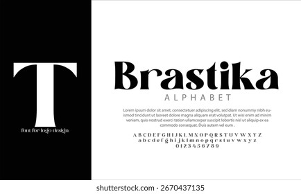 Brastika-Schwarzes Vektoralphabet für Logo-Design