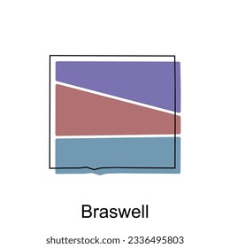 Plantilla de diseño de ilustraciones vectoriales de Braswell City de Georgia