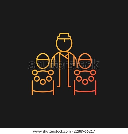 Bratabandha ceremony gradient vector icon for dark theme. Upanayana festival in Nepal. Beginning of manhood. Thin line color symbol. Modern style pictogram. Vector isolated outline drawing