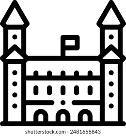 bratislava castle icon. Thin Linear Style Design Isolated On White Background
