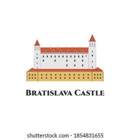 Bratislava Castle. Landmarks Of Slovakia. The Most Beautiful Castles. Great Place For Enjoying The Views Of The Old Town. Cartoon Flat Vector Illustration, Symbol, Travel Sights, Landmarks.