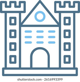 Bratislava Castle Line Two Colour Icon