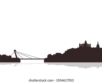 Bratislava City Skyline Vector Silhouette