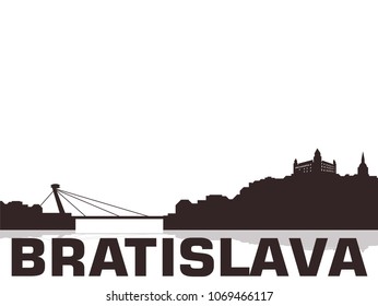 Bratislava city skyline vector silhouette