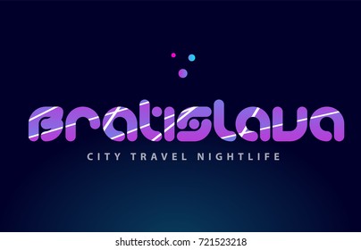 bratislava logo text word typography design for european capital city with colored texture suitable for a brochure or print
