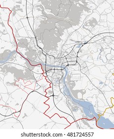 Bratislava Map Vector. Slovakia Roads