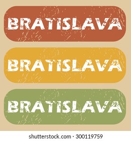 Bratislava on colored background