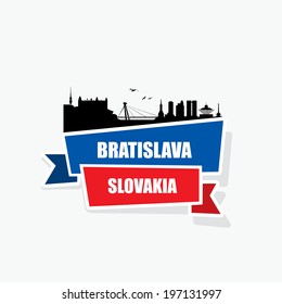 Bratislava Ribbon Banner - Vector Illustration