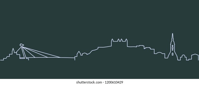 Bratislava Single Line Skyline