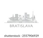 Bratislava skyline cityscape vector illustration