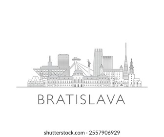 Bratislava skyline cityscape vector illustration