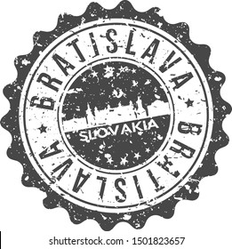 Bratislava Slovakia City Skyline. Silhouette City. Design Vector. Famous Monuments.
