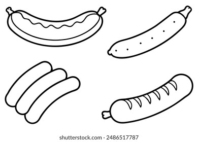 Bratwurst line art captivating design drawing hand artwork
