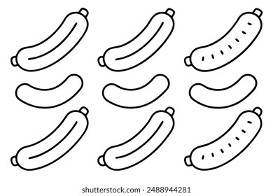 Bratwurst line art expressive sausage design