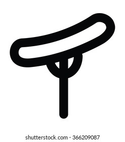 Bratwurst On Fork Bold Line Vector Icon