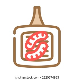 Bratwurst Sausage Meat Color Icon Vector. Bratwurst Sausage Meat Sign. Isolated Symbol Illustration